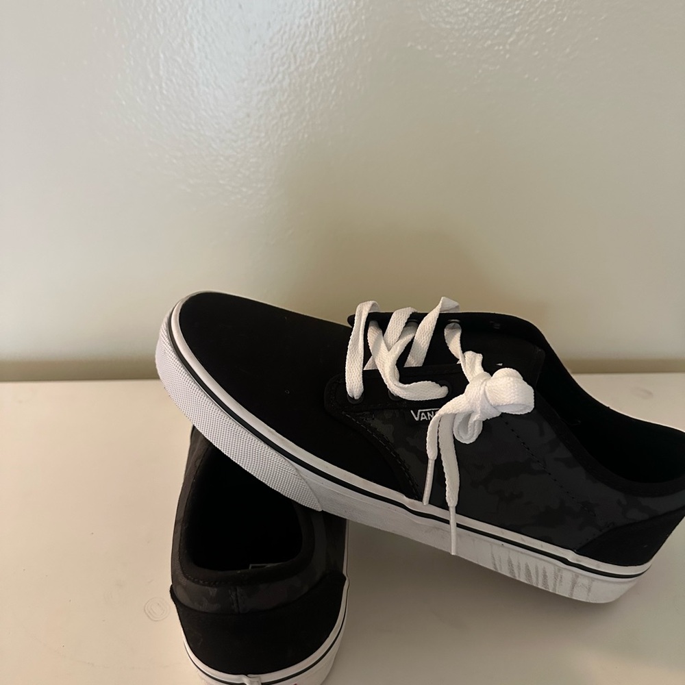 Vans Classic Black and White Lace-Up Shoes